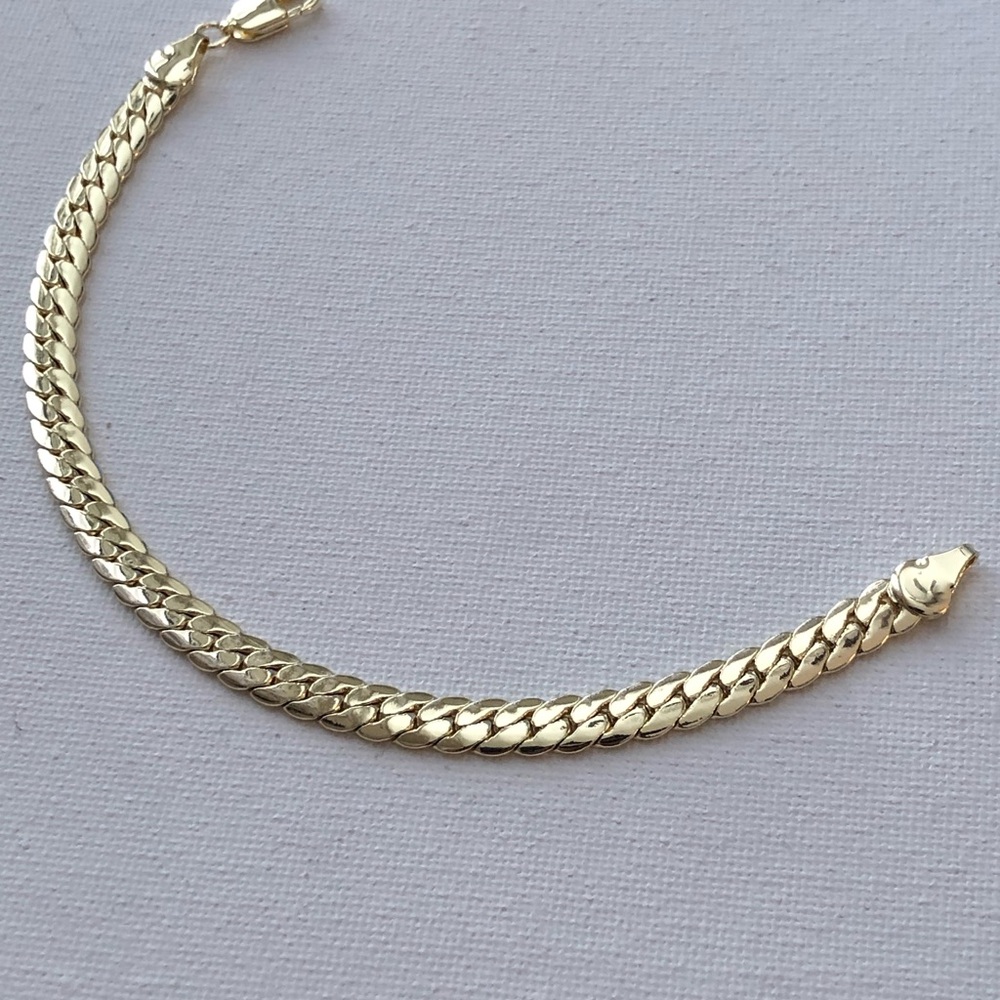 Elegant Gold Herringbone Bracelet - Women's Jewelry